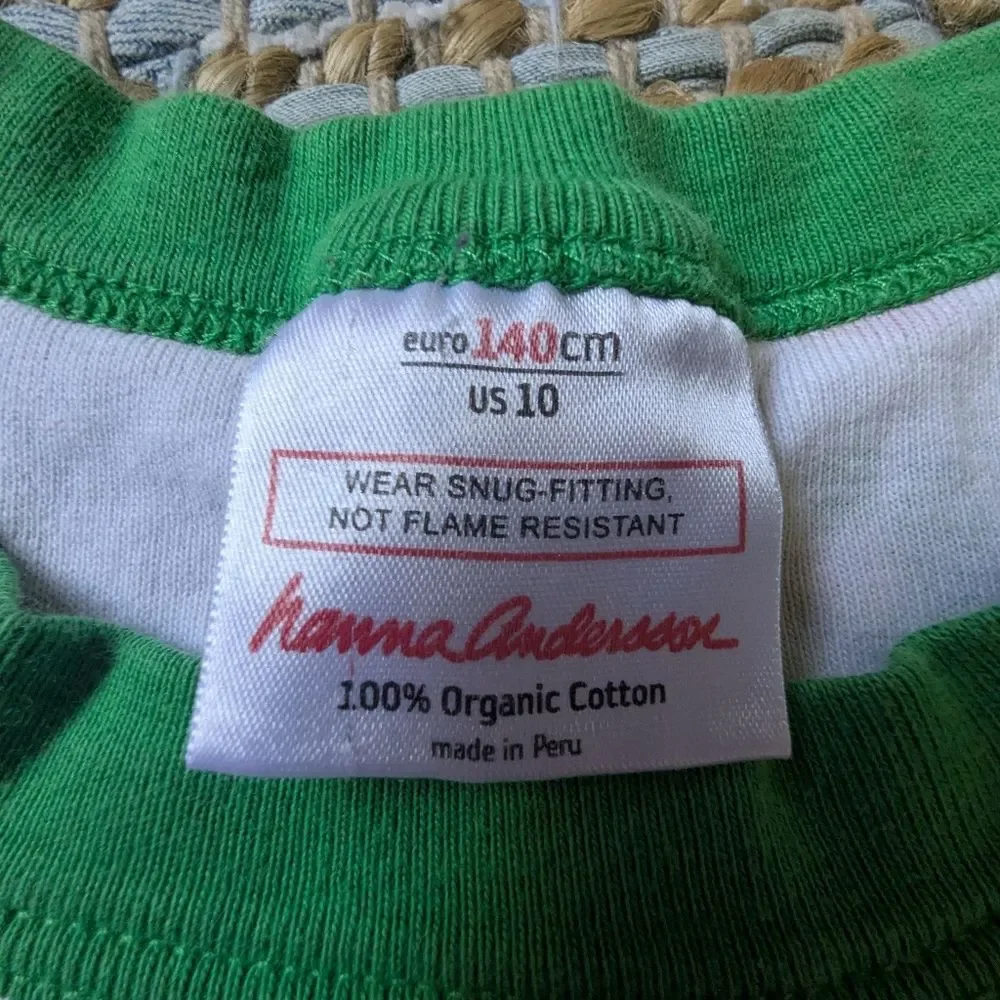 Hanna Andersson Kids Pajama Top US 10 / 140cm Organic Cotton Veggie Print L/S